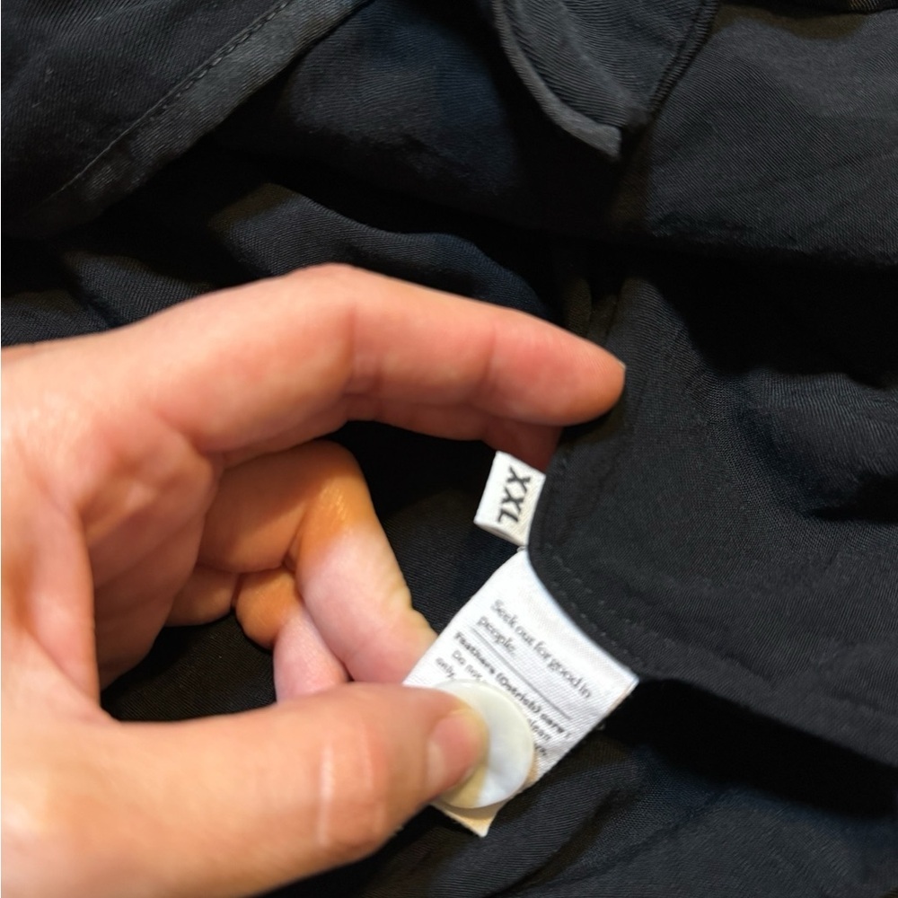 🖤 Sleeper‎ Women’s Lounge Pajama Top XXL Black Button Down Shirt PJS 🖤 - Picture 5 of 5